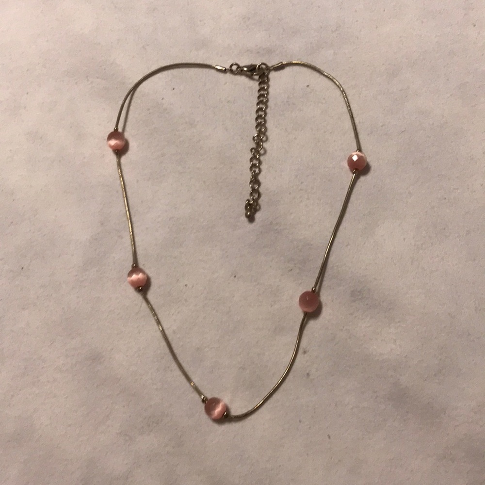 Necklace rose crystal beads